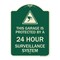 Signmission This Garage Is Protected by 24 Hour Surveillance System Heavy-Gauge Alum Sign, 24" H, G-1824-22817 A-DES-G-1824-22817 - alternate 1